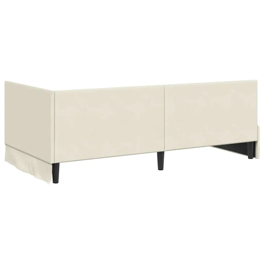Cornice del letto ad angolo Crema 90 cm x 200 cm Velluto