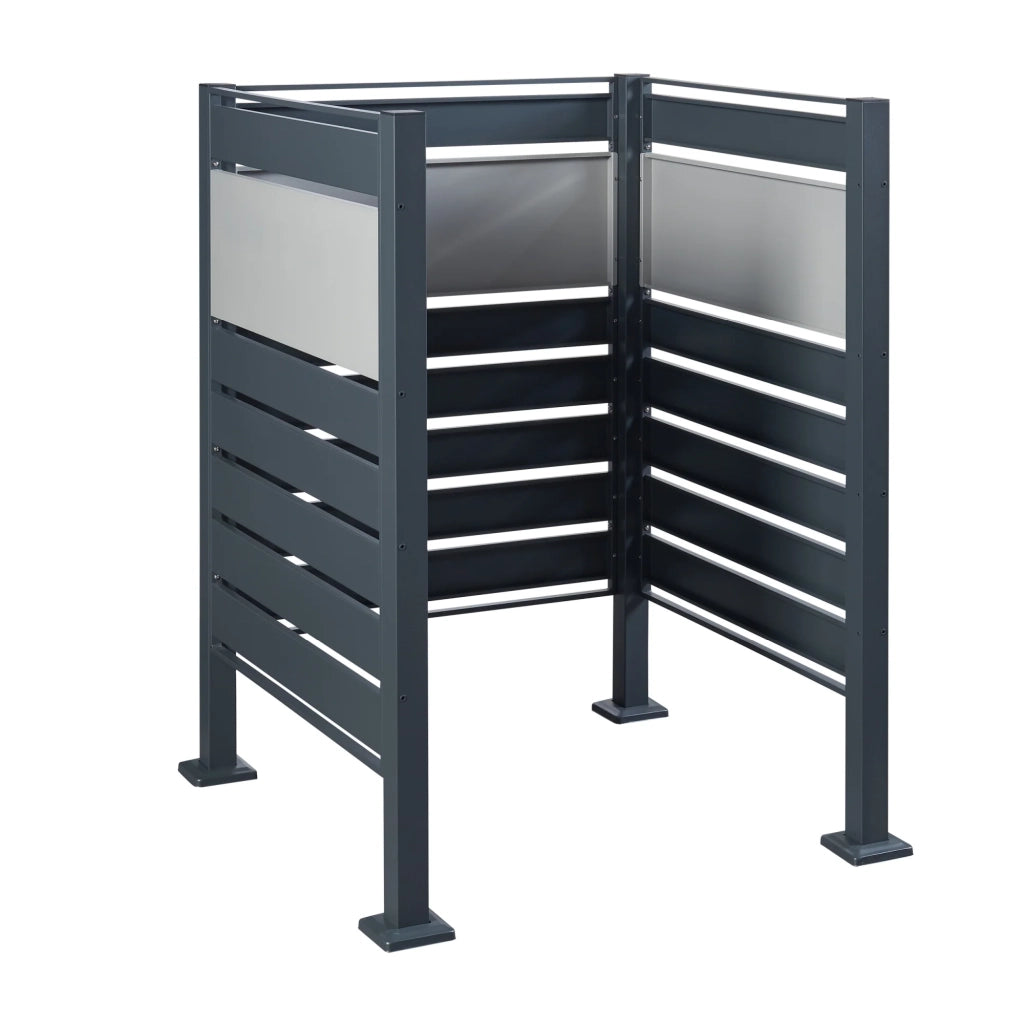 Contenitore per rifiuti in acciaio zincato 120 x 91 x 91 cm antracite argento 03_0009095