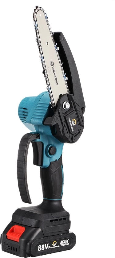 Taglierini a catena - Catena tagliatrice - 15 cm - Elettrico ricaricabile a batterie - con 2 batterie - Nero Blu