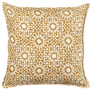 Cuscino decorativo cotone beige 45 x 45 cm motivo geometrico fatto a mano rivestimento sfoderabile con imbottitura boho style