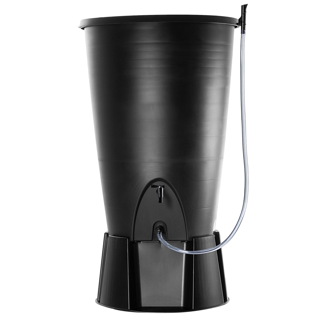 Serbatoio per acqua piovana KADAX 260L, kit di collegamento per barile d'acqua, base per rubinetto