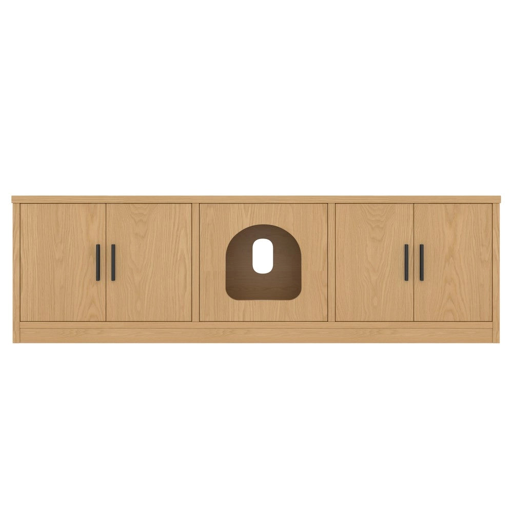 Mobile Porta Toilette per Gatti con Tiragraffi ¨C Xylo ¨C Bianco, Legno, 140x40x45,5 cm