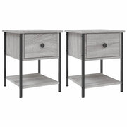 Set di 2 Comodini | Armadio da Notte | Mobiletto da notte Grigio Sonoma 34x35,5x45 cm in Legno Multistrato