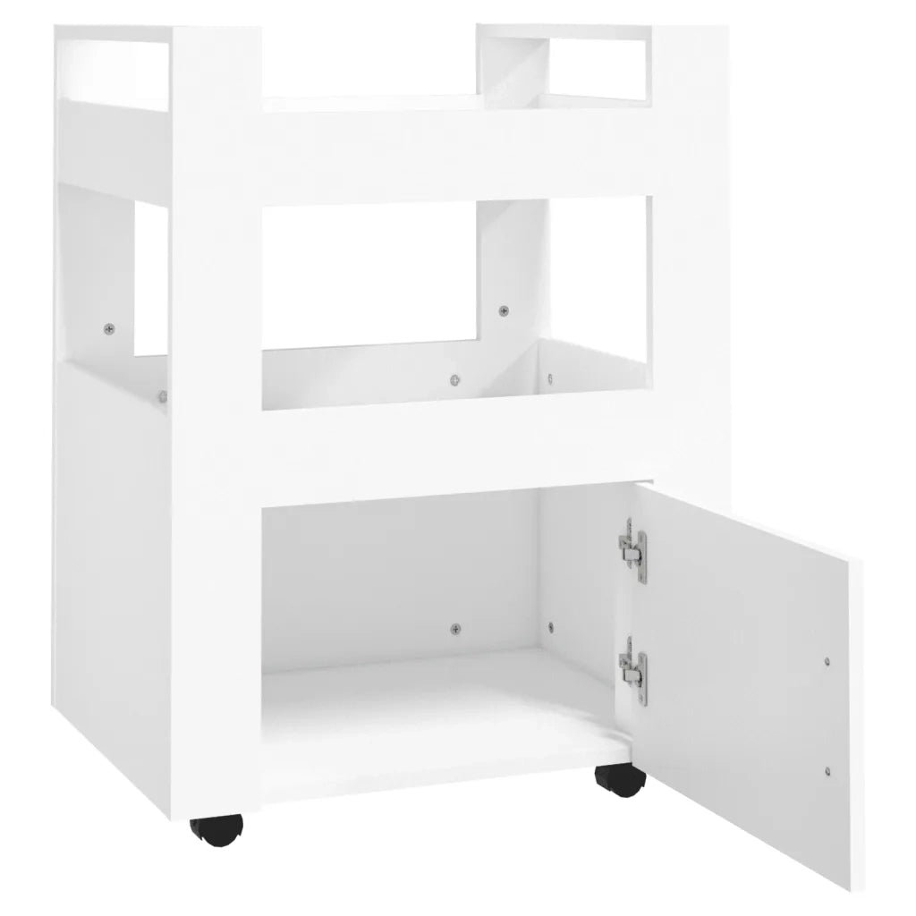 Carrello da Cucina-Scaffale per Cucina Bianco 60x45x80 cm in Legno Multistrato