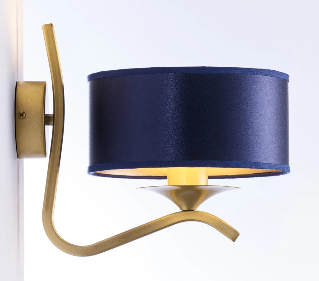 Applique parete decorativa oro lucido blu E27 15W Jupiter