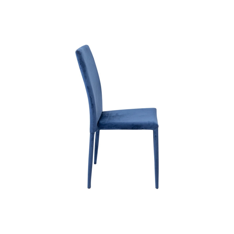 Set di 6 Sedie Connie Velluto Blu 41x44x90