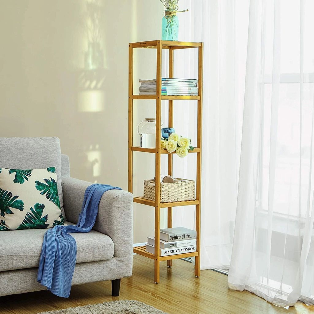 Valora BAMBOO SHELF Mensola salvaspazio in bambù naturale per il bagno