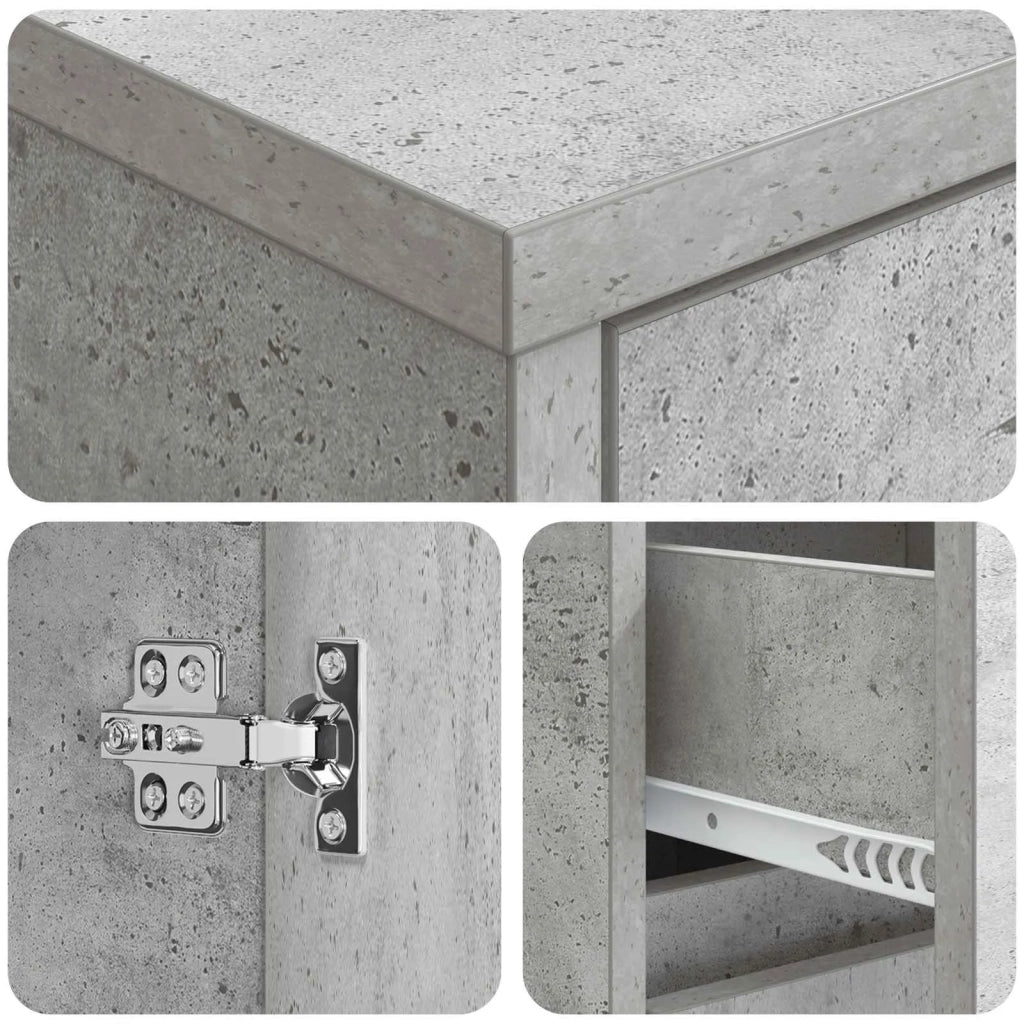 Mobile lavabo da parete Grigio Cemento 35 x 20 x 81 cm 890763