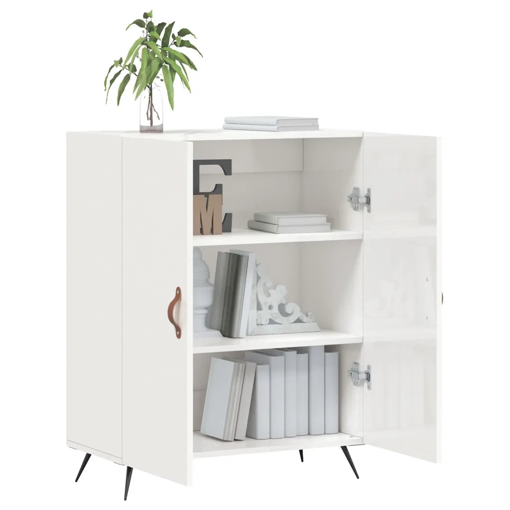 Credenza 69,5x34x90 cm in Legno Multistrato Bianco Lucido 827694