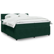 Giroletto a Molle con Materasso Verde Scuro 200x200 cm Velluto