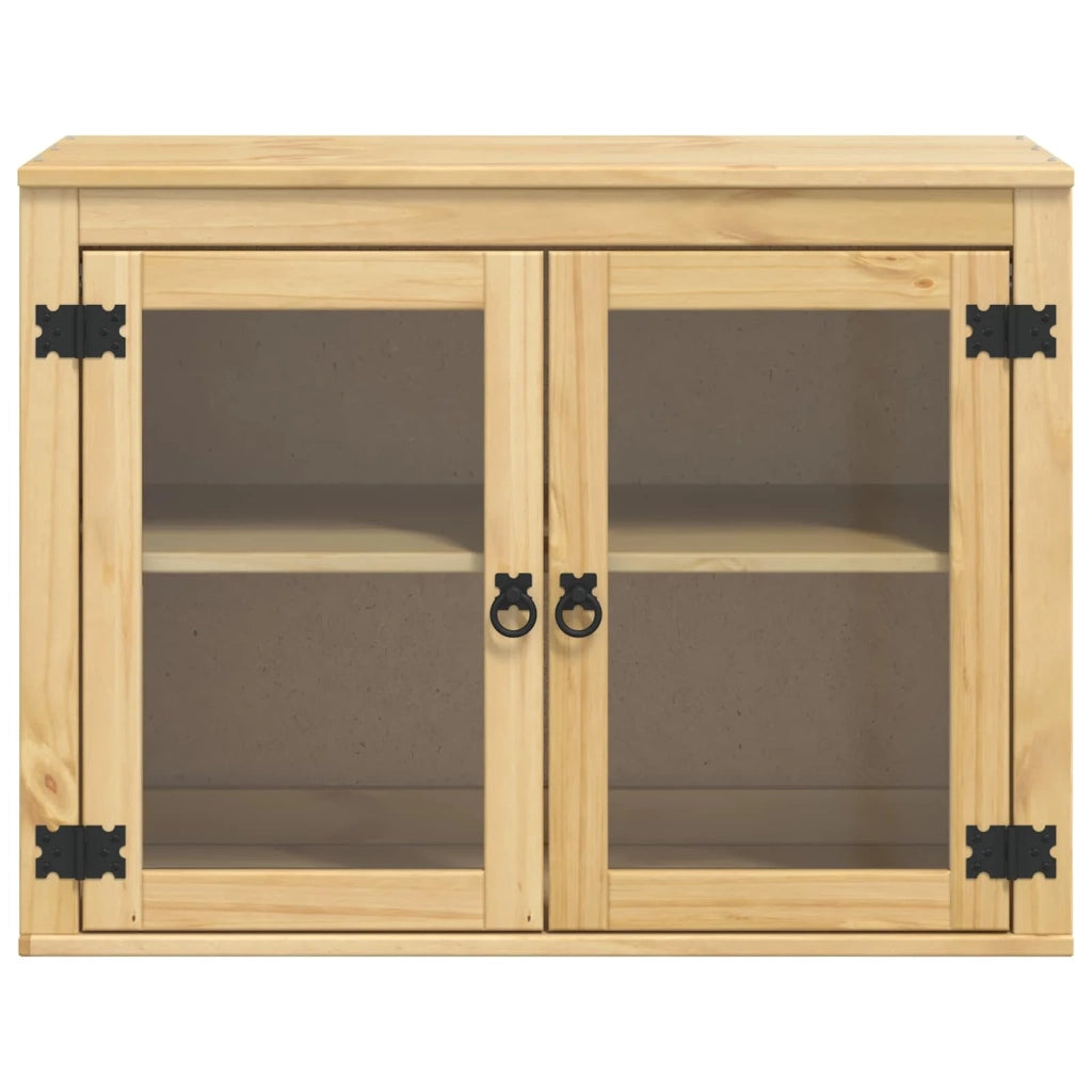 Mobile moderno con ripiano rettangolare 80 x 32 x 60 cm ampio spazio di archiviazione pino massiccio color miele 02_0058893
