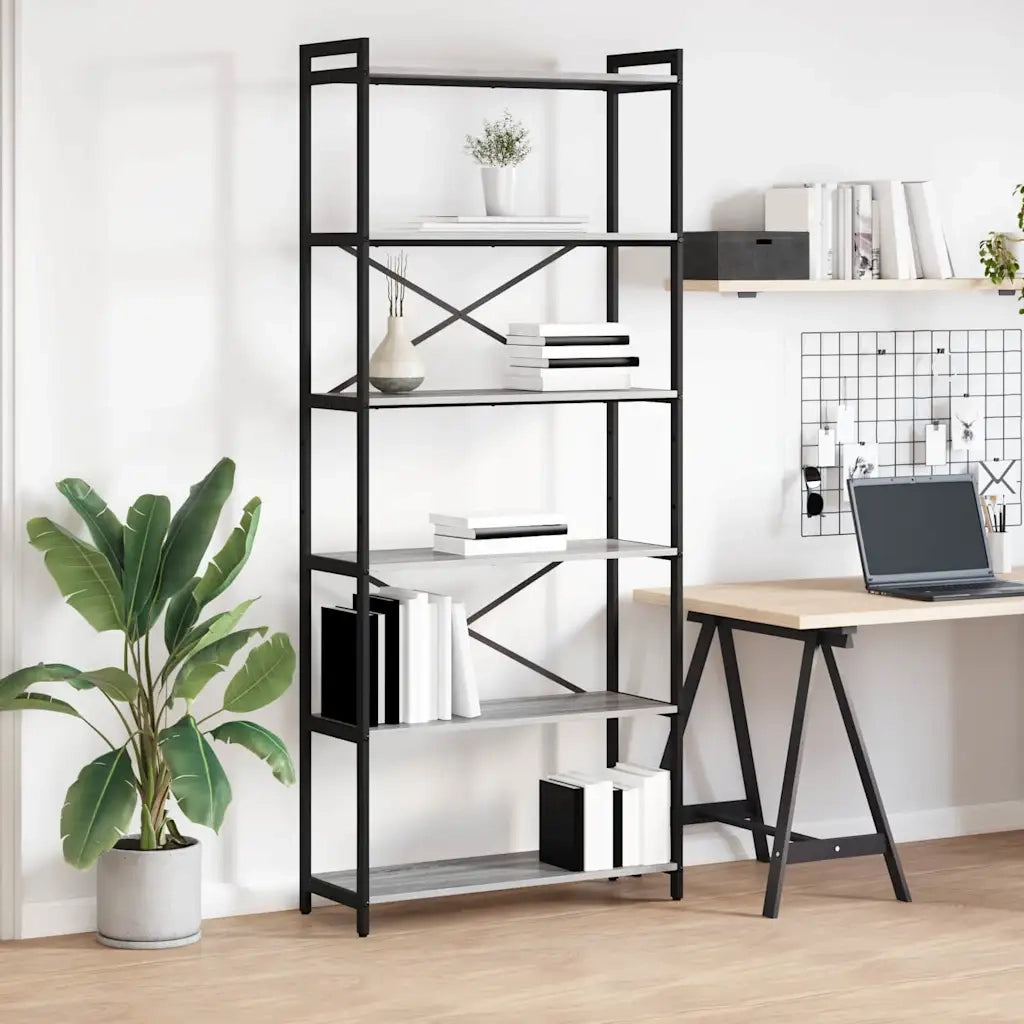 Libreria Grigio sonoma 80 x 30 x 189,5 cm Legno multistrato 868410