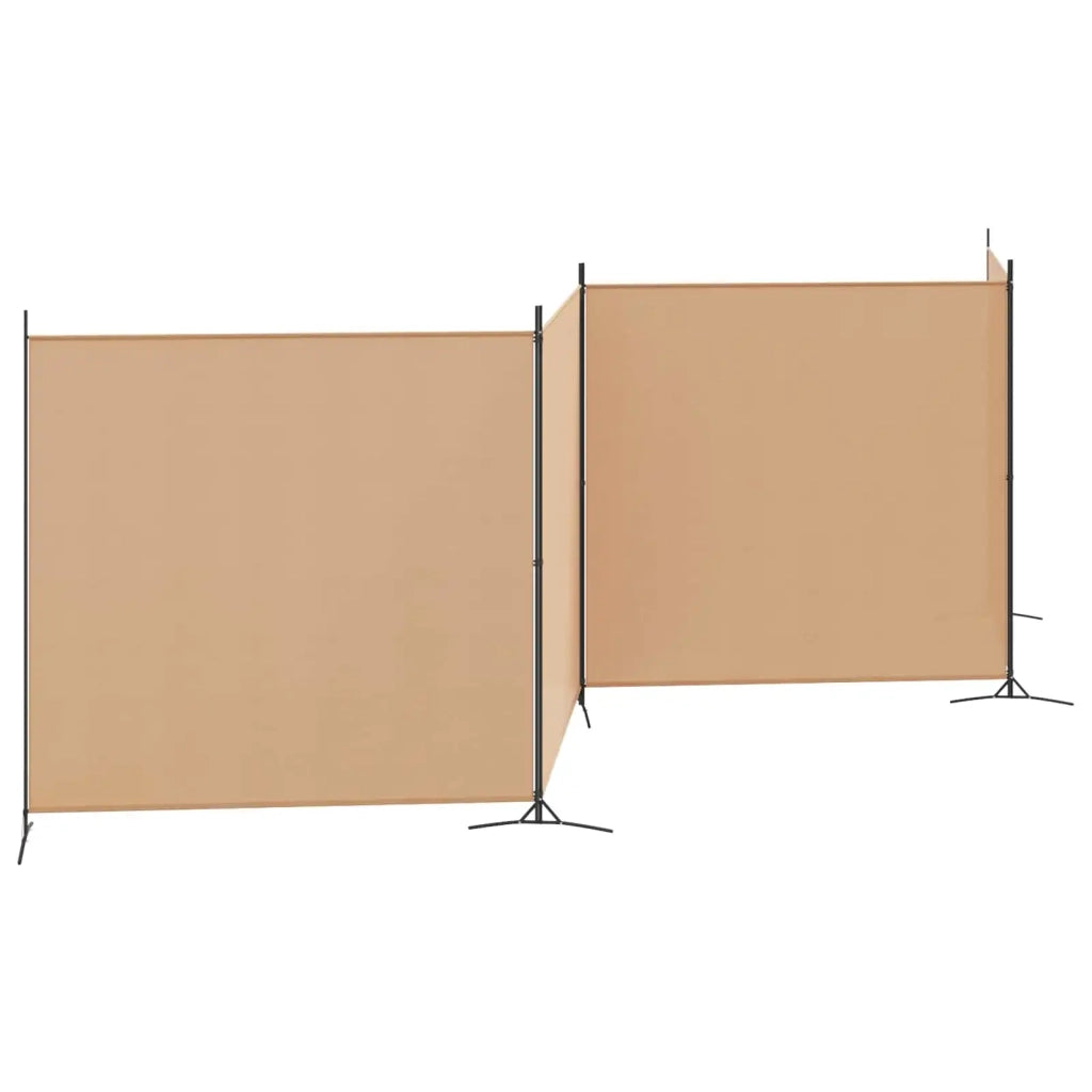 Divisorio Ambienti | Divider per stanze | Paravento a 4 Pannelli Beige 698 x 180 cm Tessuto