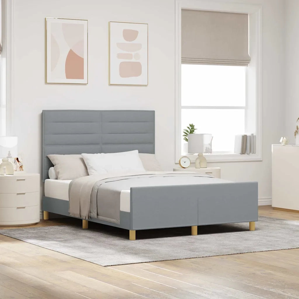 Struttura del letto Grigio chiaro 140 x 200 cm Tessuto 3344655