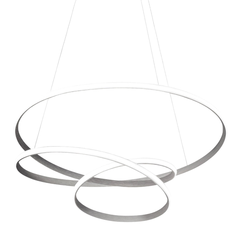Lampada a sospensione Diva S/G in alluminio Titanio, LED 42W 2340lm 3000K, Dimmerabile taglio fase e push - Gea Luce
