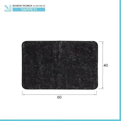 Tappetino doccia nero 40x60 cm in poliestere antiscivolo Nuvola