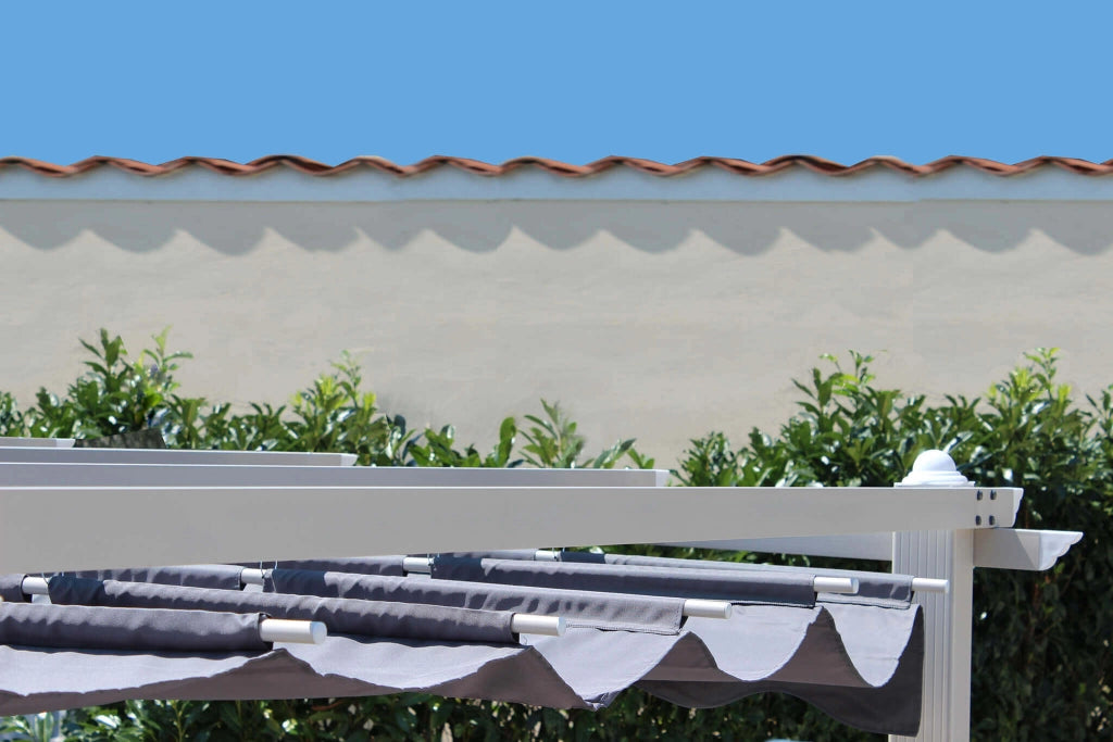 Pergola da Giardino 3x3m  in Alluminio Tortora Telo Grigio