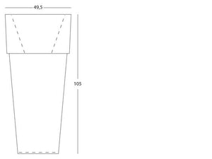 Lampada Vaso Quadrato Grande Colore Bianco per Esterno Linea Lounge Livos