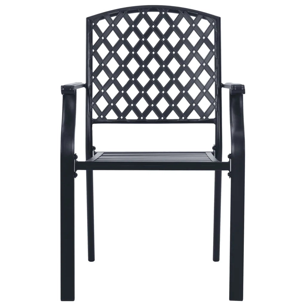 Set Sedie Giardino Impilabili 5pz Antracite Acciaio Verniciato 3283770