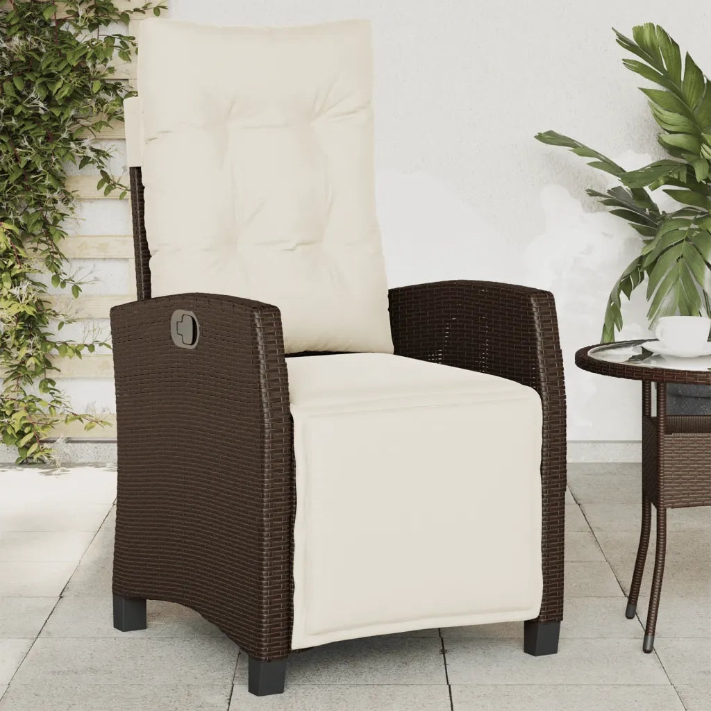 Sedie da Giardino Reclinabili 2 pz | Sedie da Esterno con Poggiapiedi Polyrattan