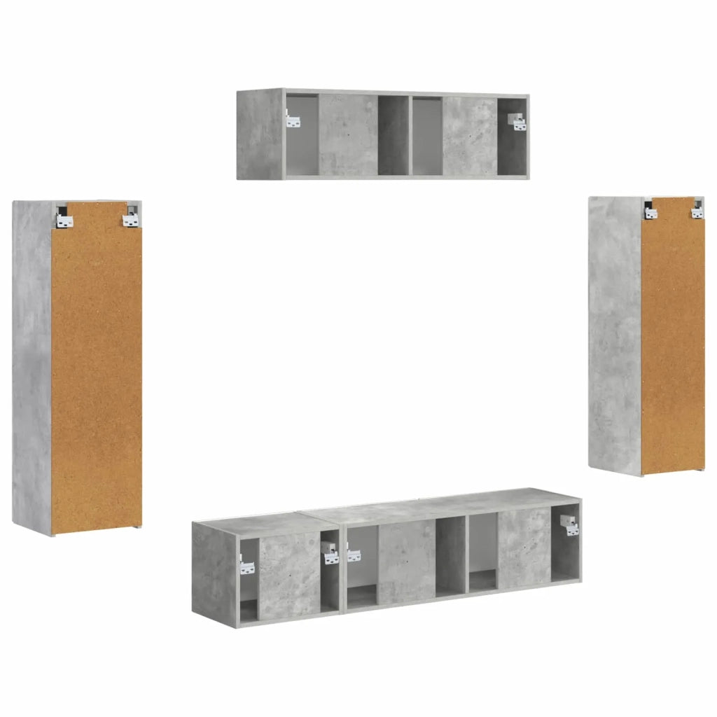 Mobile TV 5 pcs Grigio cemento 3409171