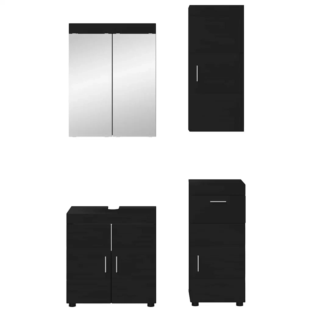 Set di mobili per il bagno TULUM 4 pcs Nero 60 x 34 x 63 cm 3398045