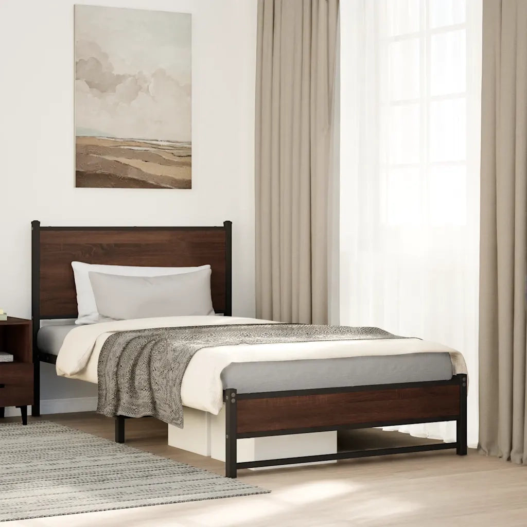 Giroletto senza Materasso in Metallo Rovere Marrone 100x200 cm