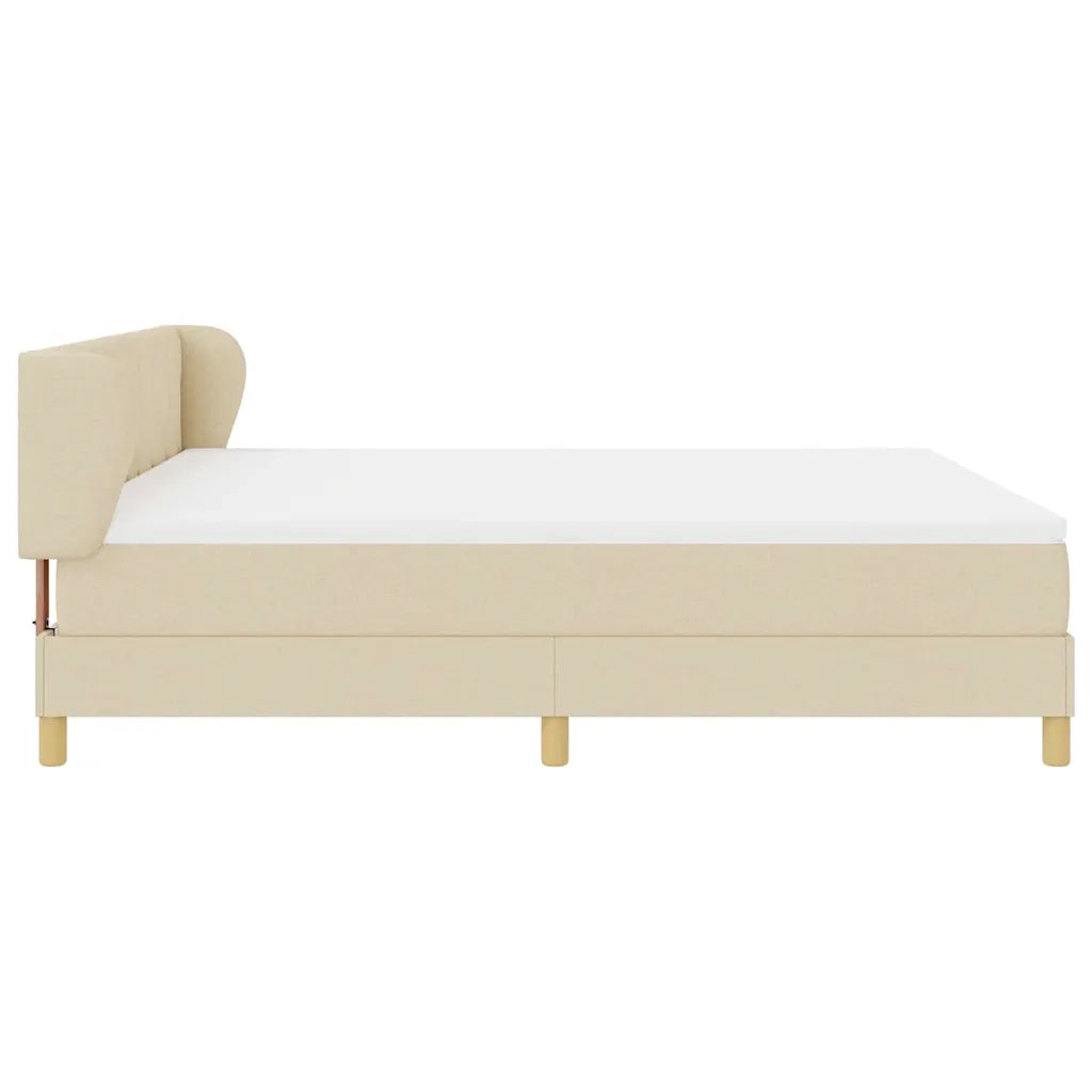 Letto a molle con testiera Crema 180 x 200 cm Tessuto 3340295