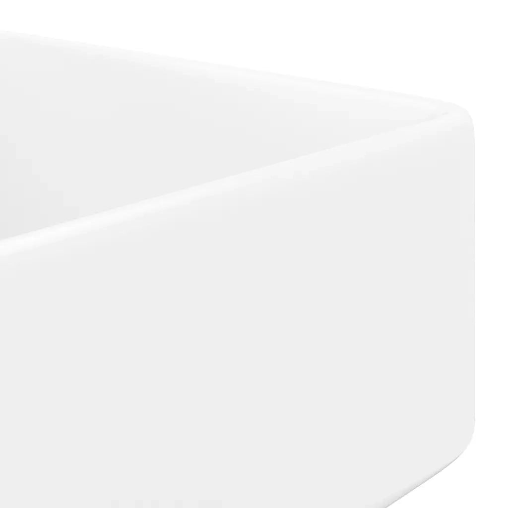 Lavandino Bagno in Ceramica Bianca Quadrato con Foro per Rubinetto CFW6170038