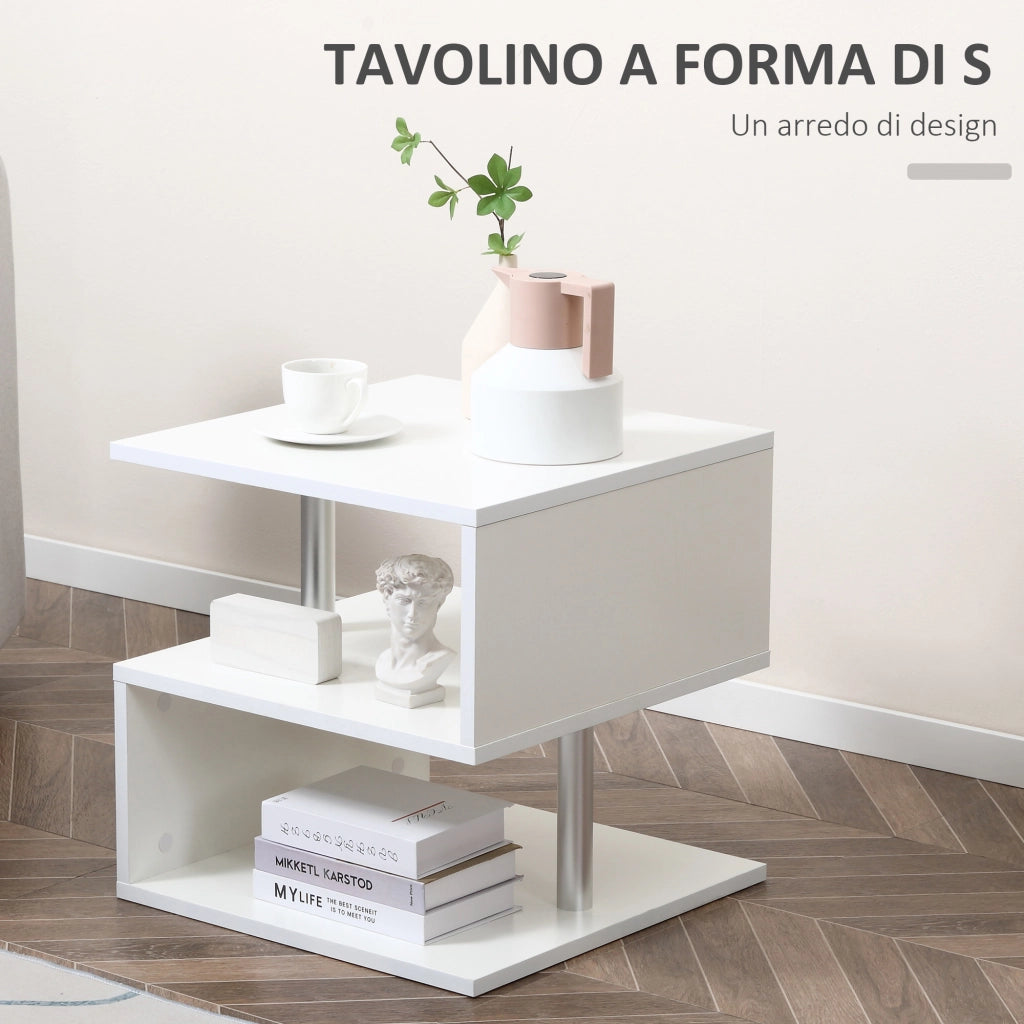 Tavolino da caff¨¨ ¨C Xylo ¨C legno bianco design moderno S 50x50x50cm