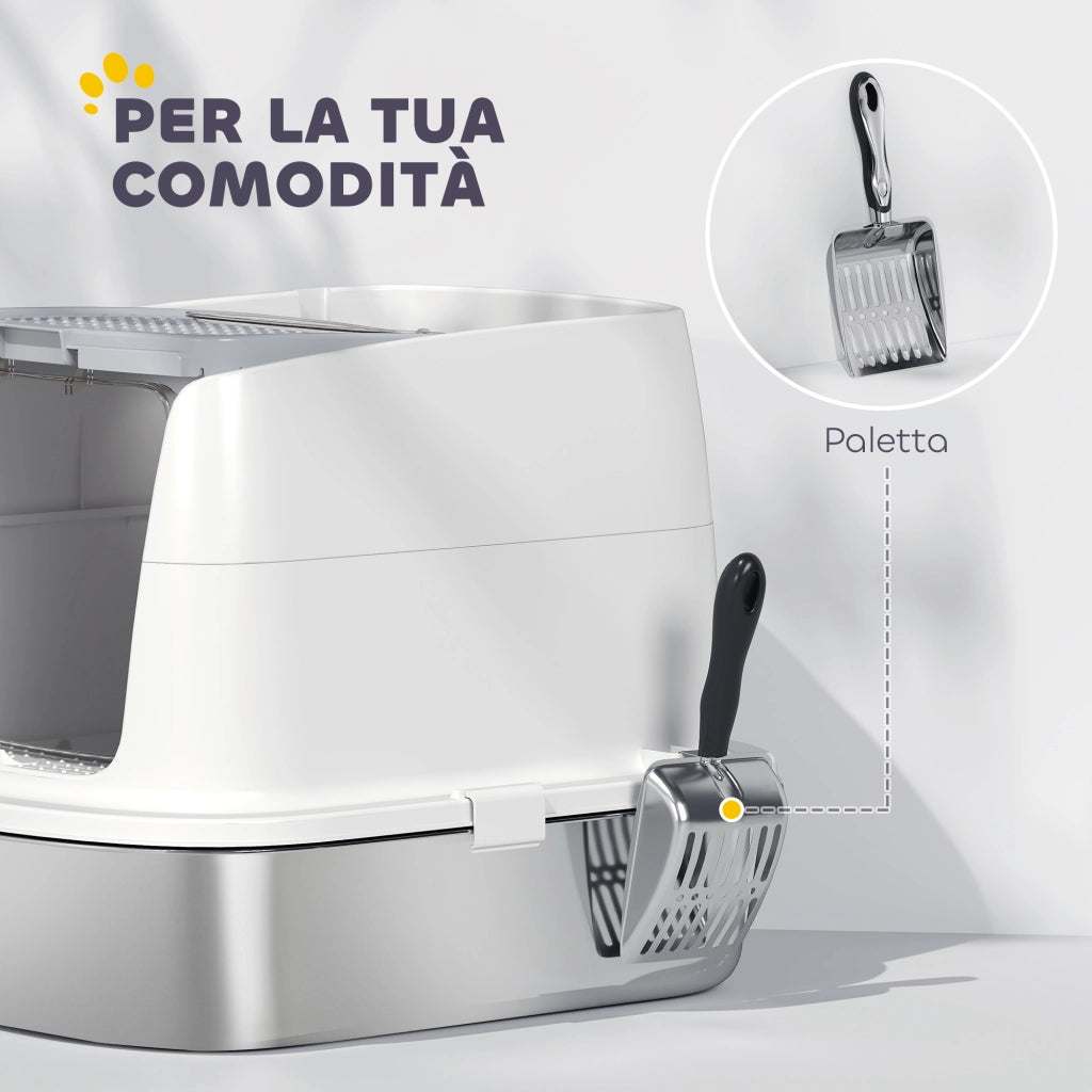 Lettiera per Gatti Chiusa ¨C zephmum ¨C Bianco 52.4x41.3x39.8 cm