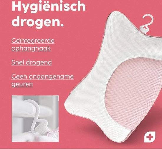 Nekcuscino Rosa M, Nekcuscino Luxe con Chiusura a Zuignap, Cuscino per Bagno per Home Spa, Supporto Cervicale, Nek e Spalle, Nekcuscino, Cuscino per Bagno Nek, Cuscino per Bagno e Bagno Nekcuscino
