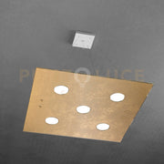 PATH SOSPENSIONE 5 LUCI ATTACCO GX53 FOGLIA ORO