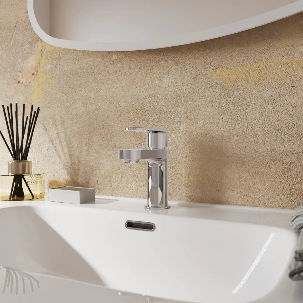 Coppia miscelatori lavabo 13cm e bidet cromato senza scarico | Margot
