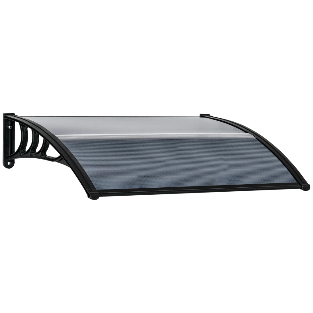 EasyComfort Tettoia in Policarbonato Anti-UV da Esterno per Porte e Finestre da 100x80 cm