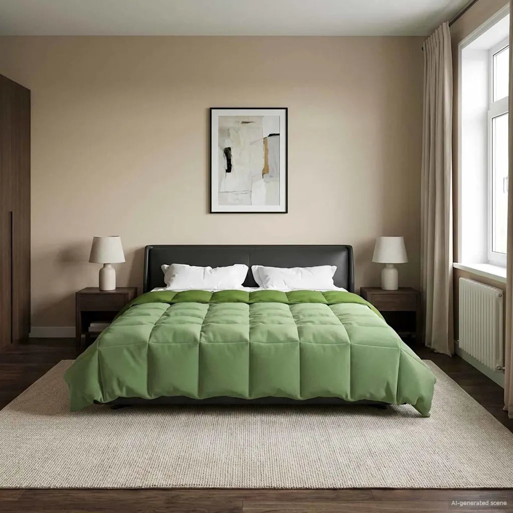 Duvet Estivo Trapuntato Verde 200 x 200 cm Microfibra 42025956