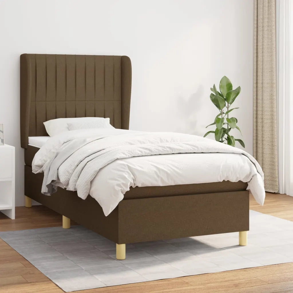 Giroletto a Molle con Materasso Marrone Scuro 80x200 cm Tessuto cod mxl 57885