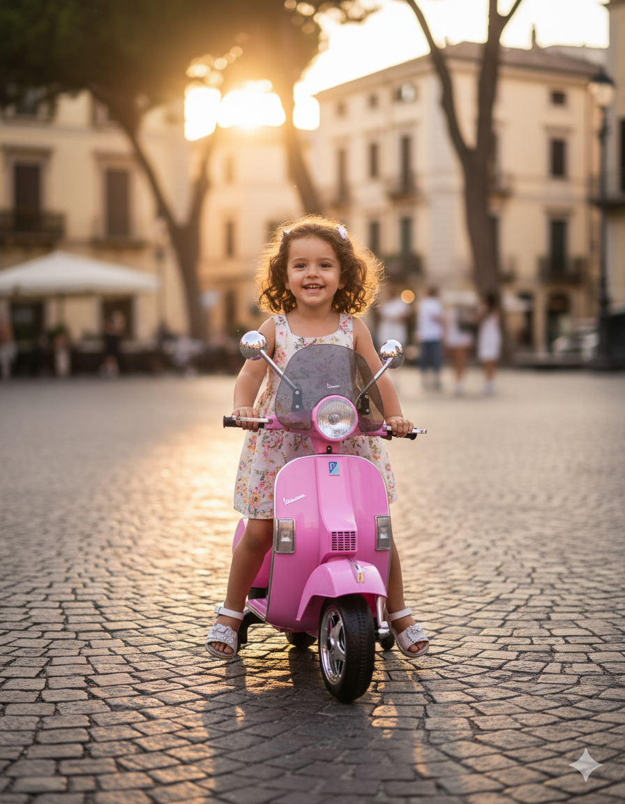 Piaggio Vespa PX150 Full Elettrica 12V per Bambini Rosa