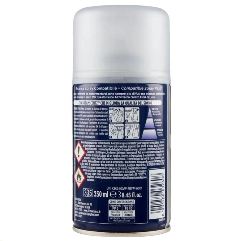 FELCE AZZURRA PROFUMATORE PER AMBIENTE AUTOMATICO RICARICA DA 250 ML FRAGRANZA  FIORI DI LUNA OKY