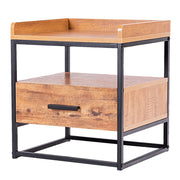Comodino con 1 cassetto e 2 ripiani 45 x 40 x 49 cm pratico contenitore stile industriale MDF marrone 20_0021078