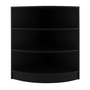 Bancone Angolare da Negozio Nero LM60 con 3 Ripiani Vetrina Espositiva
