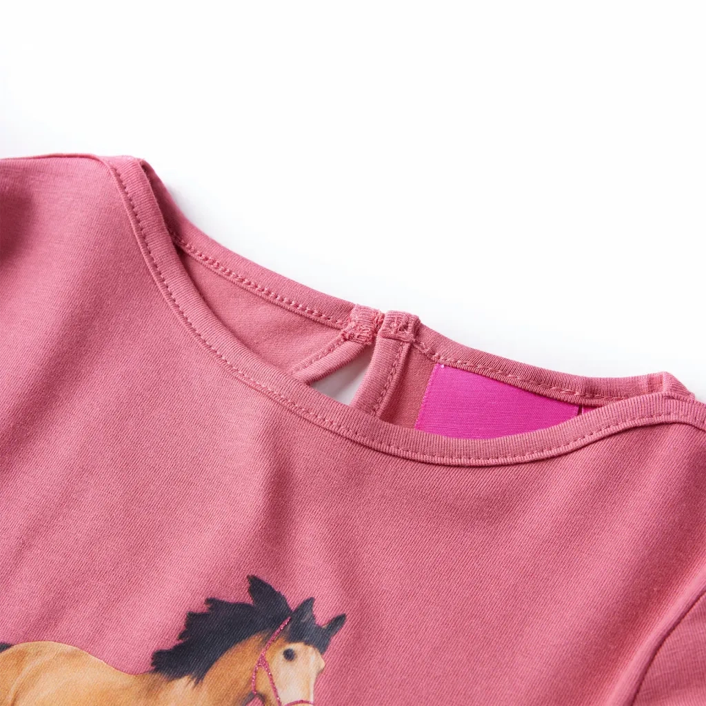 Maglietta da Bambina a Maniche Lunghe Rosa Antico 116 14021