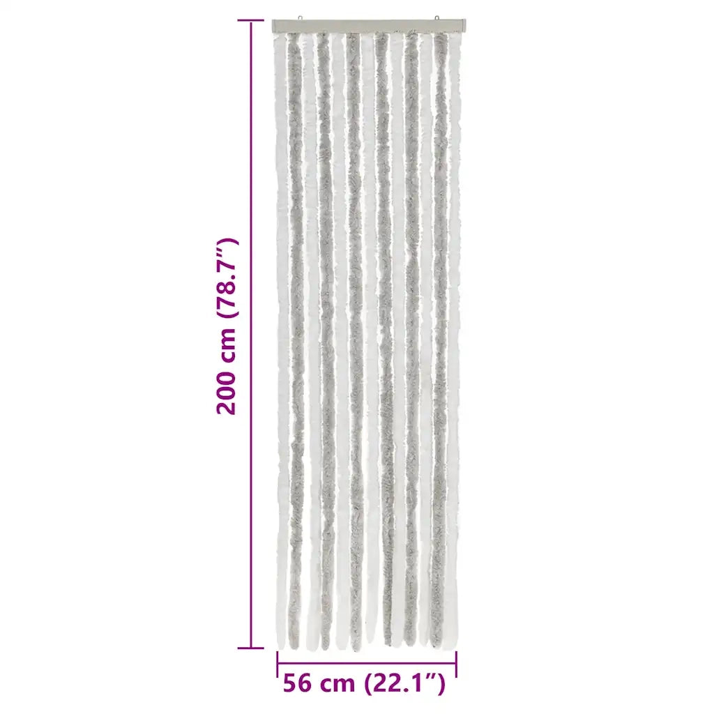 Tenda Antimosche Grigia Chiaro e Bianca 56x200 cm in Ciniglia CFW9613911
