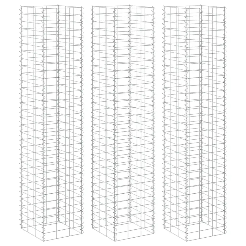 Fioriere Rialzate a Gabbione 3 pz 30x30x200 cm in Ferro