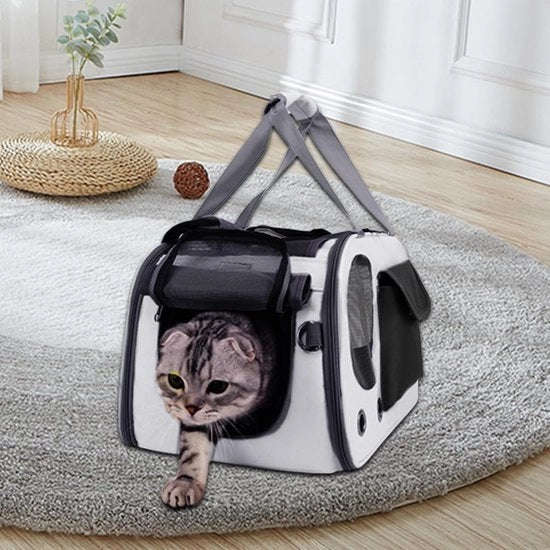 Casella di trasporto per piccoli animali domestici, gatti, cani, conigli, 45L x 30L x 5H centimetri