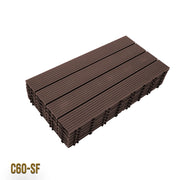 2mq (11 pezzi) di Pavimento Quadrotte in decking WPC da esterno 60X30cm (sp.2cm) inclusa struttura CLICK - C60-SF
