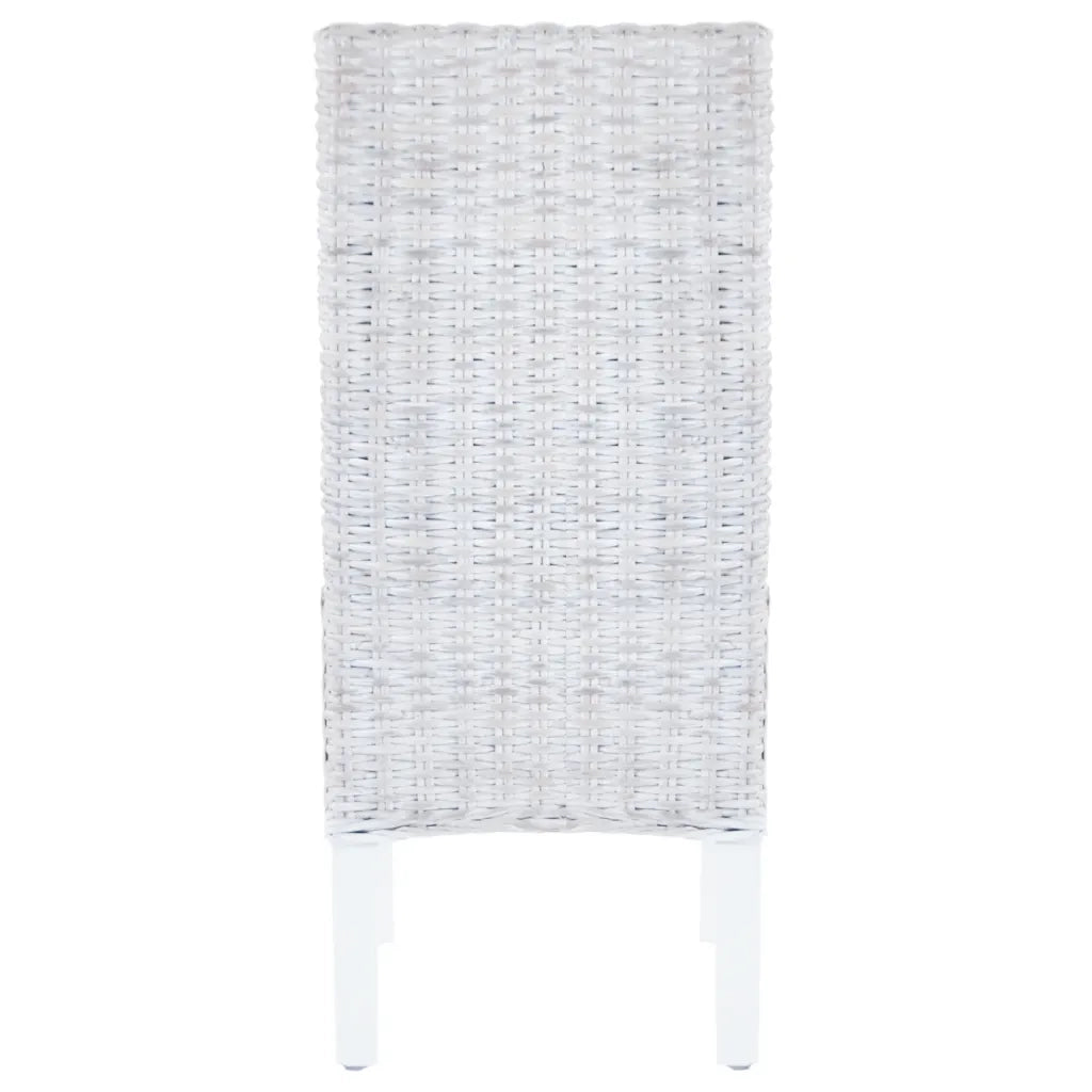 Sedie da Pranzo 2 pz Marrone Chiaro in Rattan Kubu e Mogano 246654