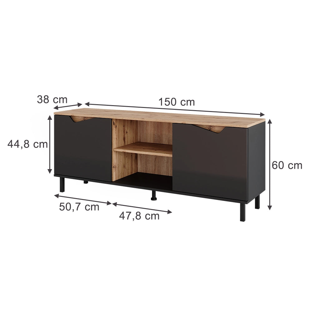 Vicco Mobile tv Antracite/Artisan 150 x 60 cm con 2 porte