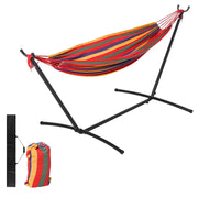 Amaca da Giardino Autoportante 285x118x110 cm in Acciaio e Cotone Multicolor