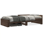 Letto singolo | Letto per adulti | Giroletto senza Materasso Rovere Marrone 75x190cm in Truciolato